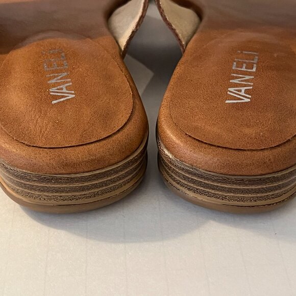 VANELi Brown Slip on Sandals with Toe Ring & Buckle Croc Print Leather Size 7.5M - Picture 8 of 11